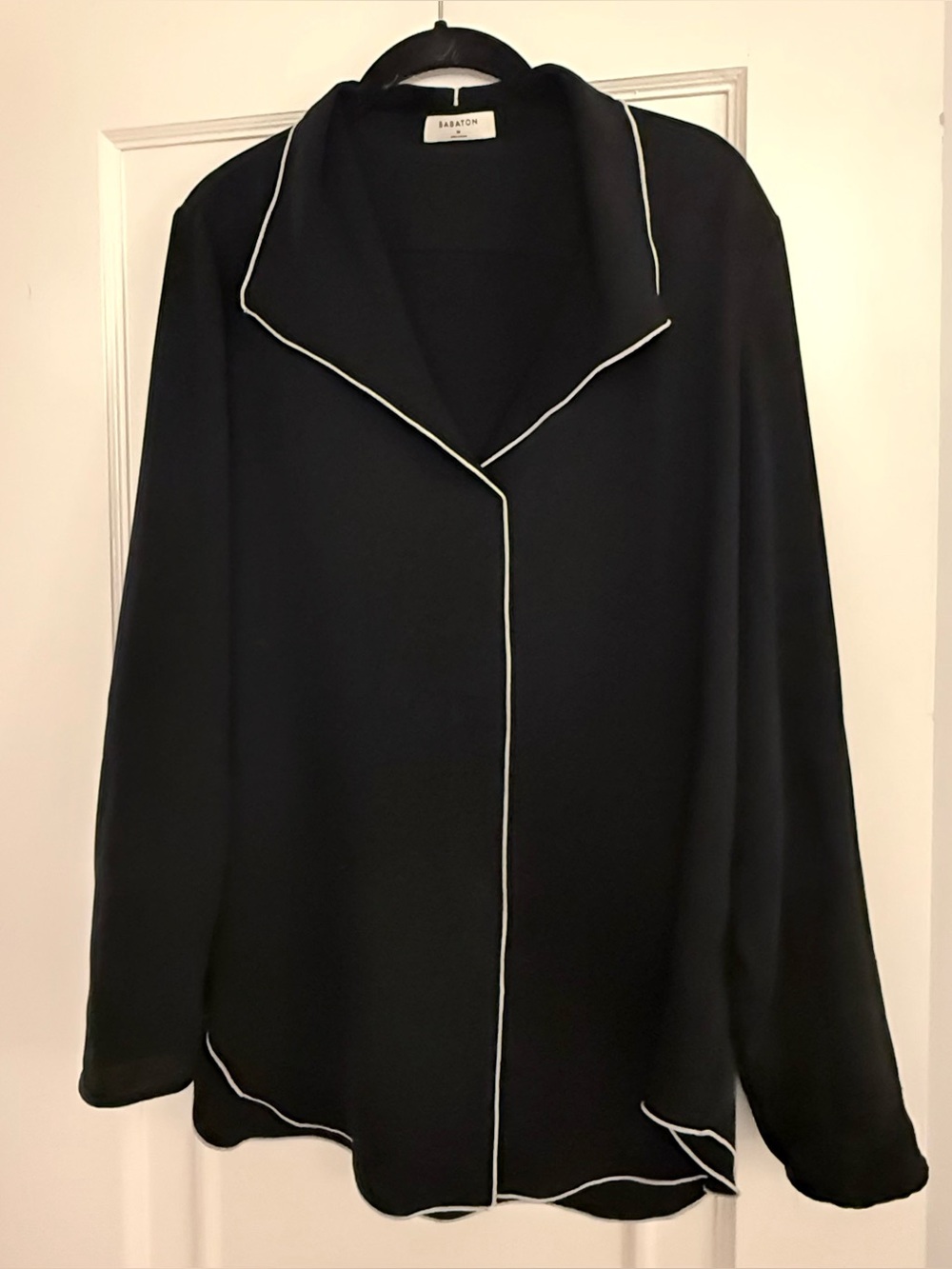 Babaton Black Jacket with White Piping Size M